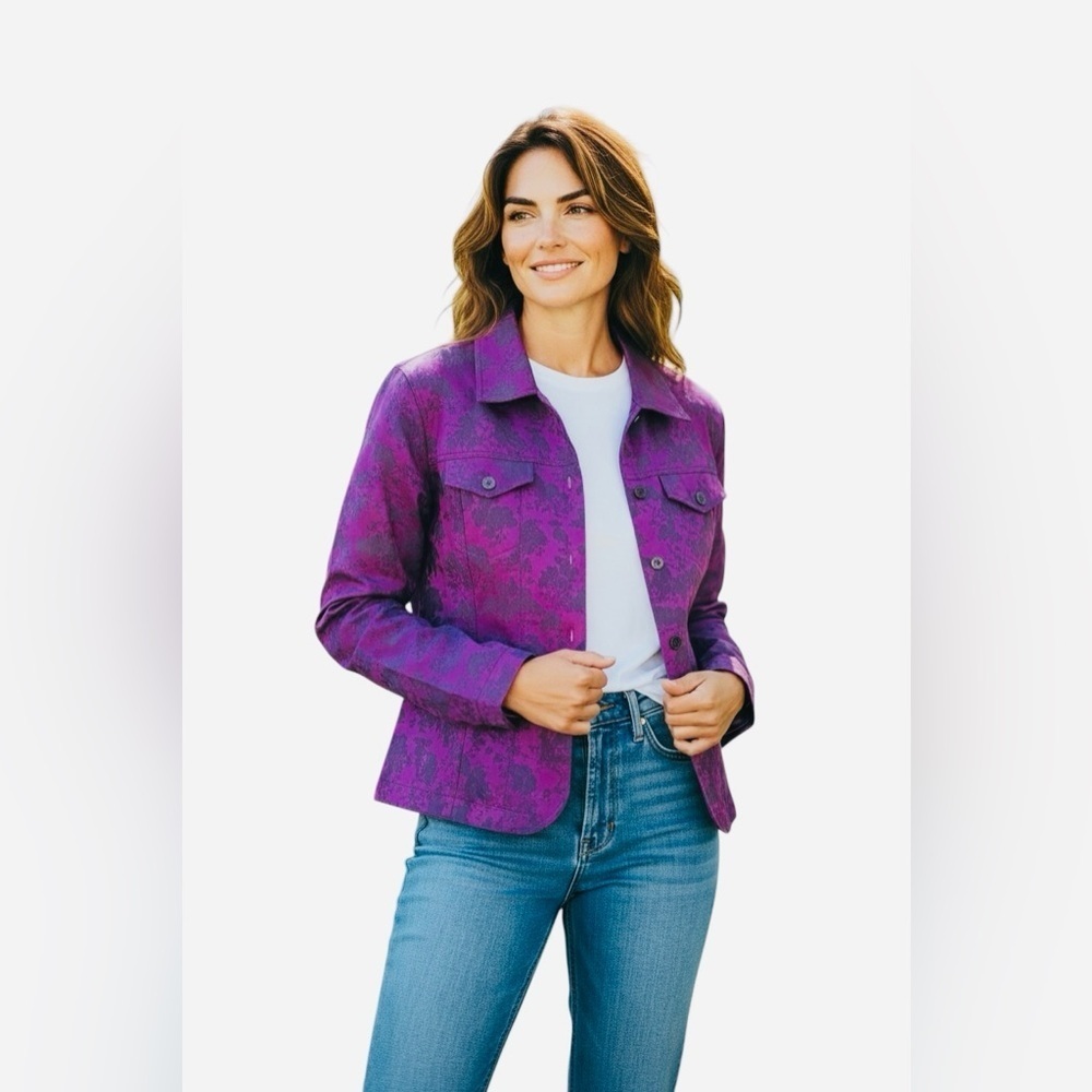 Susan Graver Deep Purple Jean Jacket